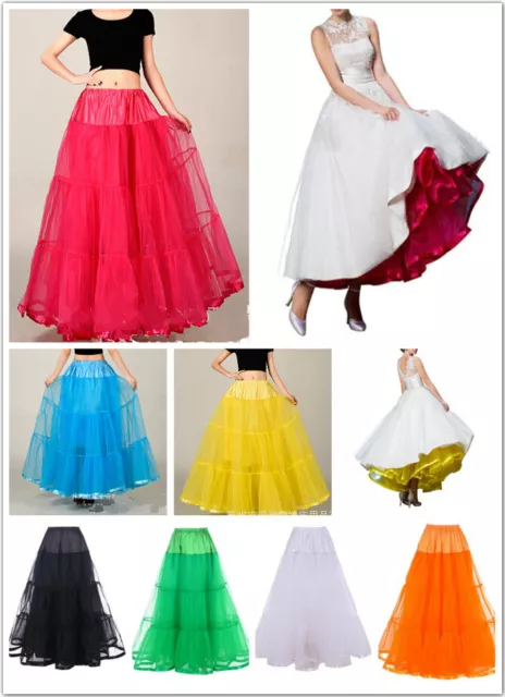 AU SELLER 40" Long Underskirt 50s Rockabilly Bridal Petticoat Dance Tutu da032