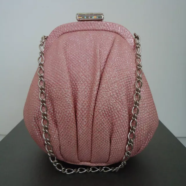Judith Leiber Women's Metallic Pink Karung Evening Clutch Bag