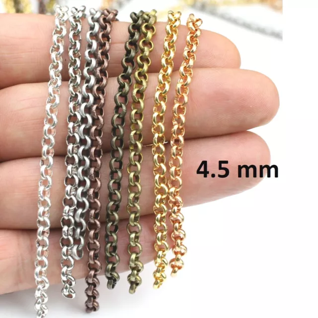 1 m cadena de jaseron 4,5 mm cadena de joyería cadena de eslabones accesorios de joyería hágalo usted mismo joyería