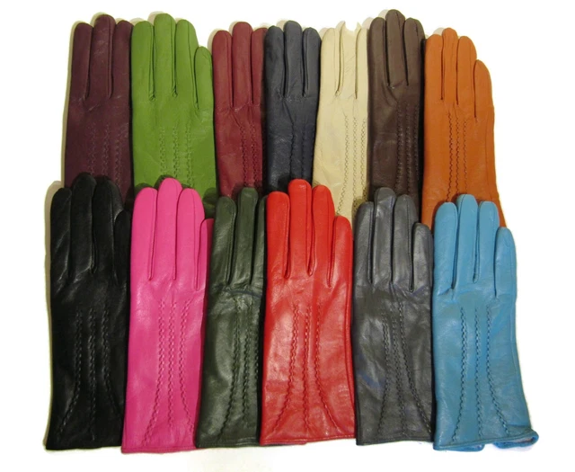 Neuf Femmes Qualité Premium Véritable Super Doux Gants Cuir Entièrement Doublé