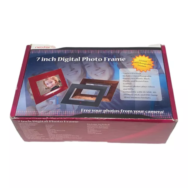 Nextar 7 Inch Digital Photo Frame New In Original Box Black & Red Frames