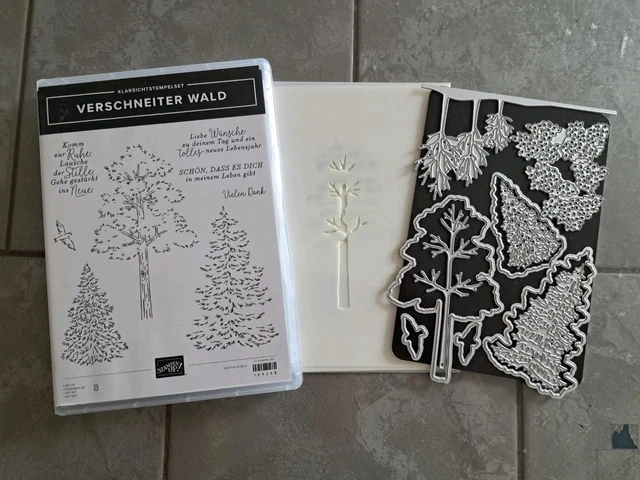 STAMPIN UP ! Stempel und Stanzen set + Schablonen - VERSCHNEITER WALD ...