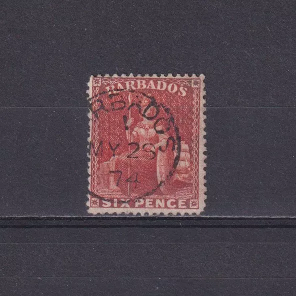 BARBADOS 1872, SG# 53, CV £90, 6d orange, Wmk Small Star, P 14½, Britannia, Used