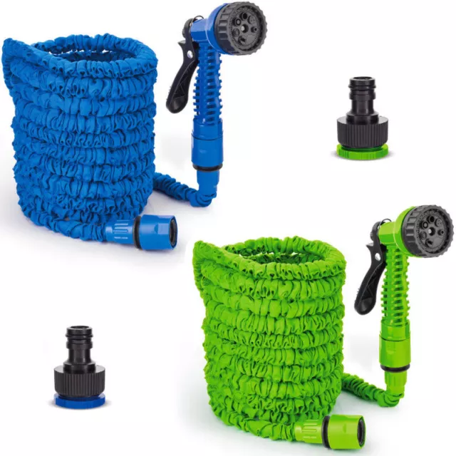 Expandable Garden Hose Pipe Anti Kink With 7 Function Water Spray Gun Magic Hose