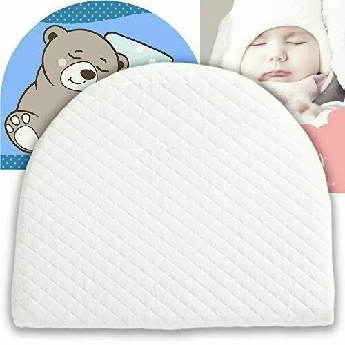 Baby Wedge Oval Pillow Anti Reflux Colic Cushion For Pram Crib Cot Bed Flat Head