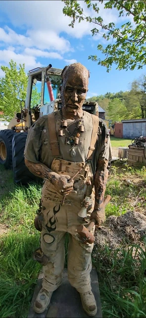 One-of-a-kind, life-size working-man figure, fine art sculpture