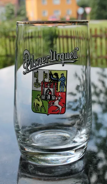 Pilsner Urquell 0,2 l Glas Bierglas Plzen Pilsen Tschechien Goldrand