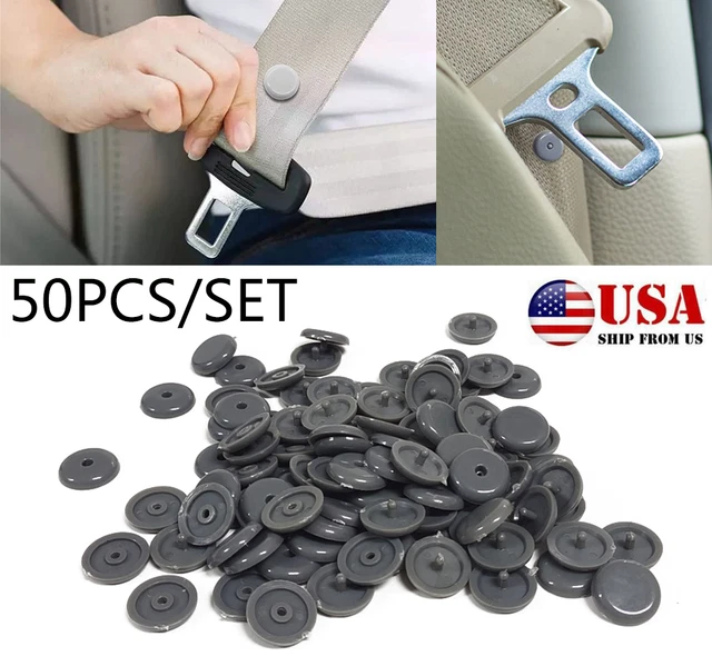 50Pcs Car Seat Belt Stop Button Clips Fastener Retainer Seatbelt Buckle Stopper