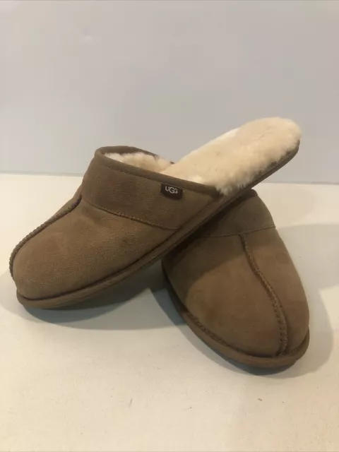 UGG Suede Slide Chestnut Brown Shearling Slippers Size 10 Men’s