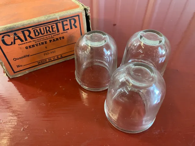 1930 's 1940 's 1950 's VINTAGE CARTER GLASS BOWL LOT (3) FUEL PUMP FILTER NOS