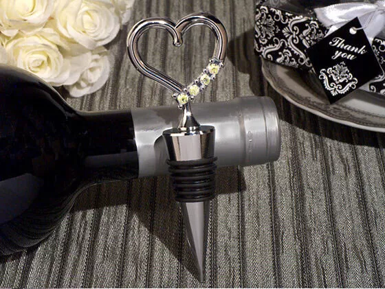 heart wine bottle stoppers wedding favor bridal shower party favors 10