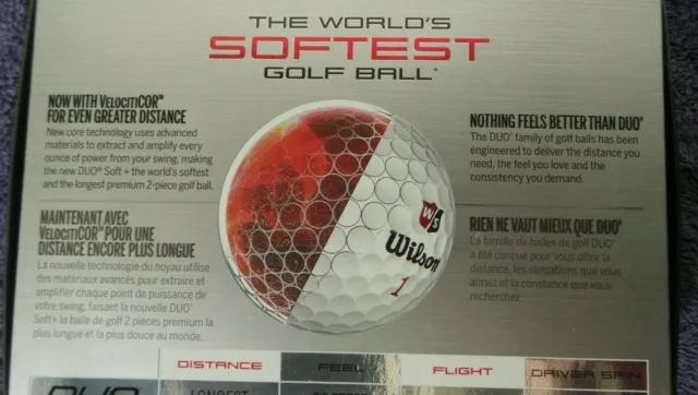 Wilson Duo Soft+  Contenant 12 Balles De Golf Premium Neuves 3
