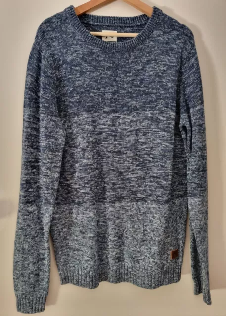 RUSTY Ombre Knit Sweater Pullover Jumper Men's Medium | Blue
