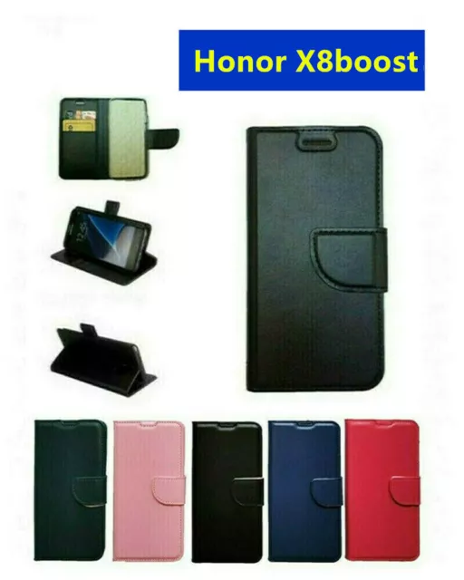 COVER CUSTODIA A LIBRO  CHIUSURA CLIP MAGNETICA PER Honor X8b