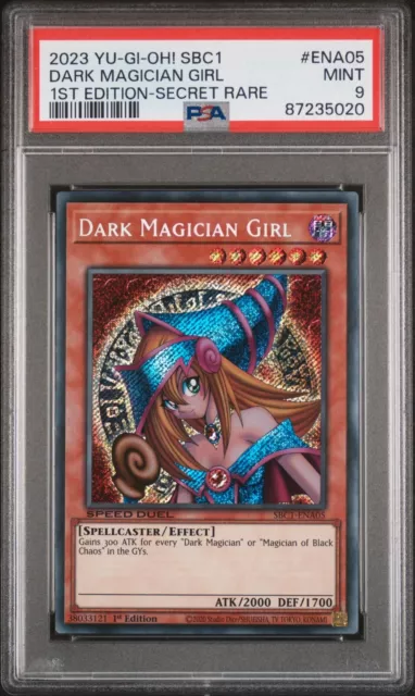 PSA 9 Dark Magician Girl 1st Secret Rare SBC1-ENA05 Speed Duel Yugioh Card