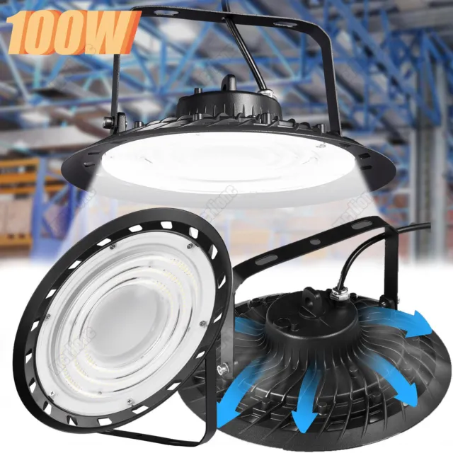 100W LED High Bay Light UFO Factory Workshop Warehouse Industrial Lights Lamp UK