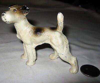 Antique Hubley Pa Usa Cast Iron Terrier Airedale Dog Art Paperweight Toy Statue
