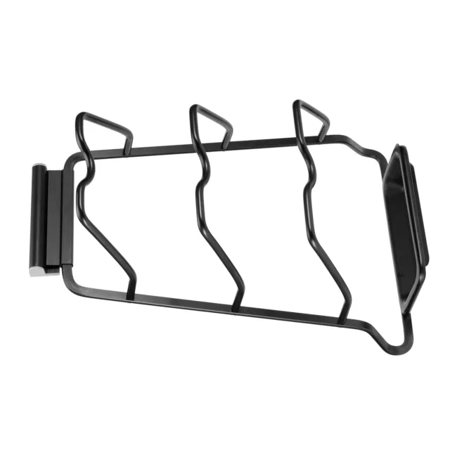 (2)Kitchen Organizer Black Pot Lid Rack Wall-Mounted Kitchen Accessory For