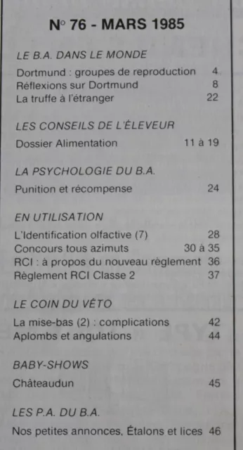 LE BERGER ALLEMAND - 9 Revues de 1985 (photos des sommaires dans l'annonce) 2