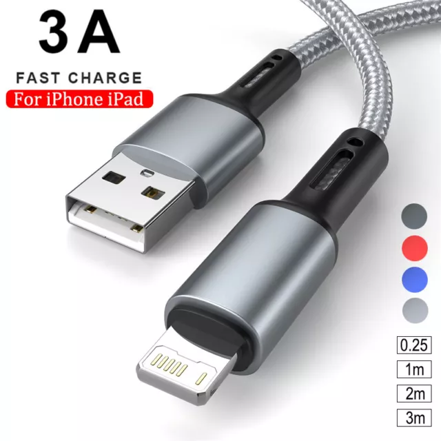 Braided USB Fast Charging Charger Cable Cord for iPhone 14 13 12 11 Pro Max XR 8