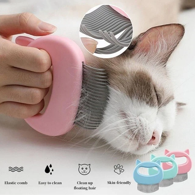 Pet Cat Dog Massage Shell Comb Grooming Hair Removal Shedding Cleaning Brush US