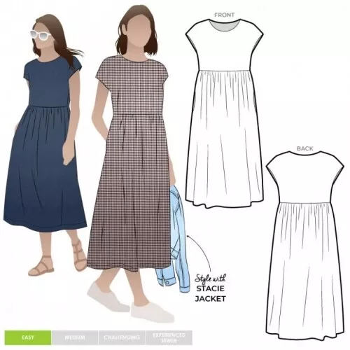 Style Arc Sewing Pattern Montana Midi Dress Women Sizes 4-16