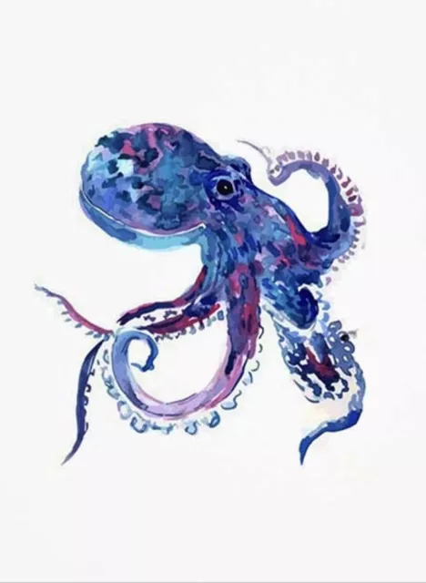 Acuarela Arte Poster Print Octopus