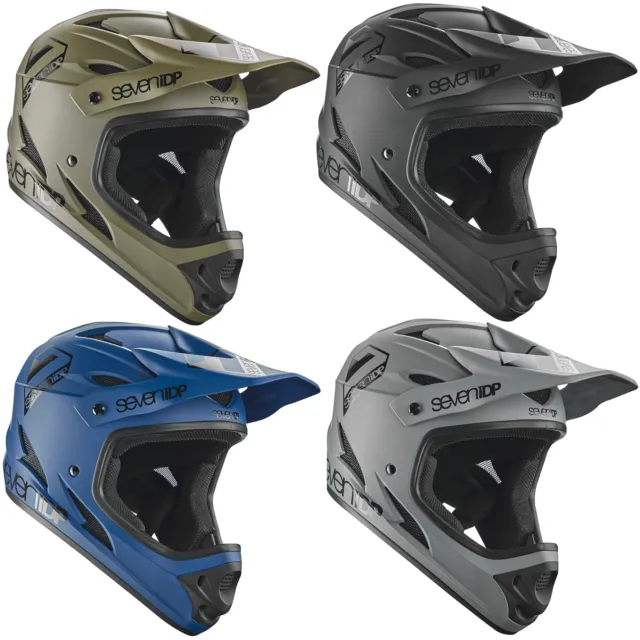 7 Protection 7iDP M1 Full Face Mountain Bike Helmet ABS - Black Blue Grey Green