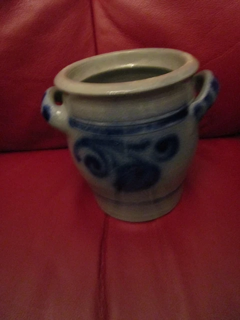 ALTER STEINGUT TOPF Salzlasur Vorratstopf Schmalztopf Gurkentopf ...