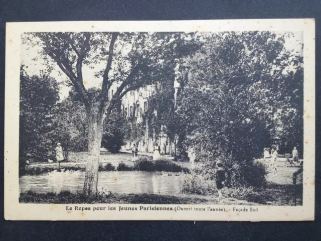 cpa SAINT GERMER de FLY Oise Le REPOS pour les JEUNES PARISIENNES façade Sud