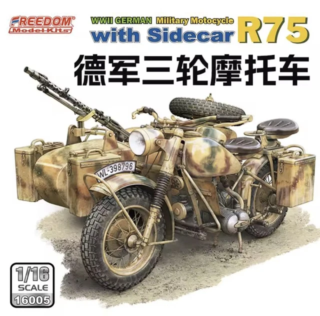 FREEDOM 16005...1:16...BMW R75 With Sidecar...Plastic Model Kits ...