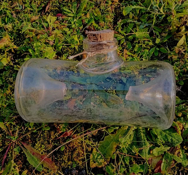 3 BOUTEILLES ANCIENNES en VERRE soufflé fin XIXe déb XXe déco CUISINE COLLECTION
