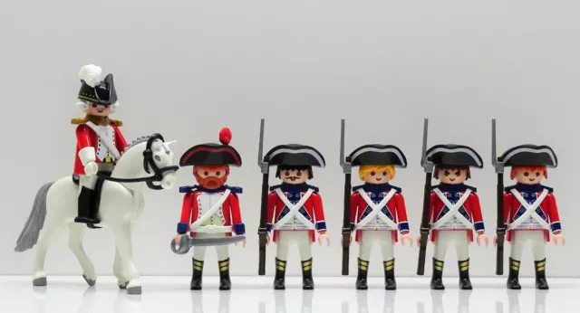 6 RED COATS Guard Soldiers British Regulars Playmobil Vs