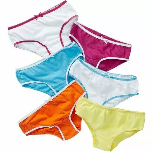 Girls 6 Pack Just Essentials Plain Coloured Knicker Briefs Pants Underwear 901