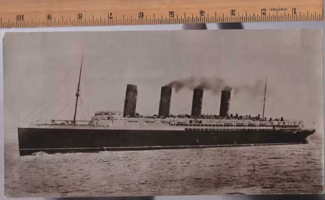 Lusitania  Lang's Giant Card -Oversized Postcard -  - Real Photo RPPC 1907 RARE