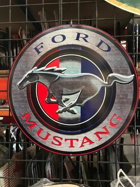 NEW Ford Mustang Pony Large Round tin metal sign