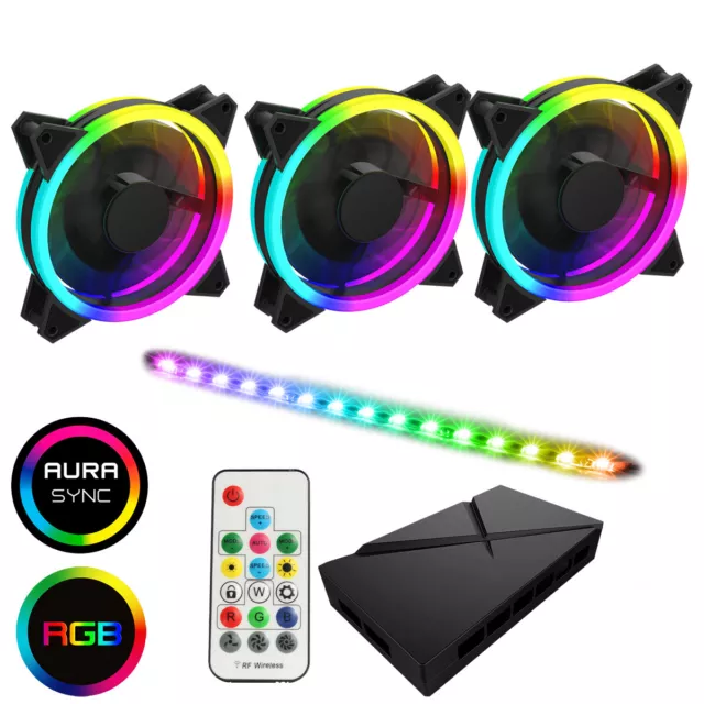 GameMax ARGB Fan Hub + Strip Kit 3 x Velocity Fans 1 x Viper Strip 1 x A-RGB Hub