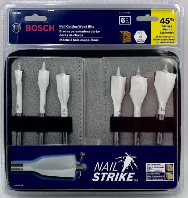 Bosch NS5006 6 pc. Nail Strike Wood-Boring Spade Bit Set