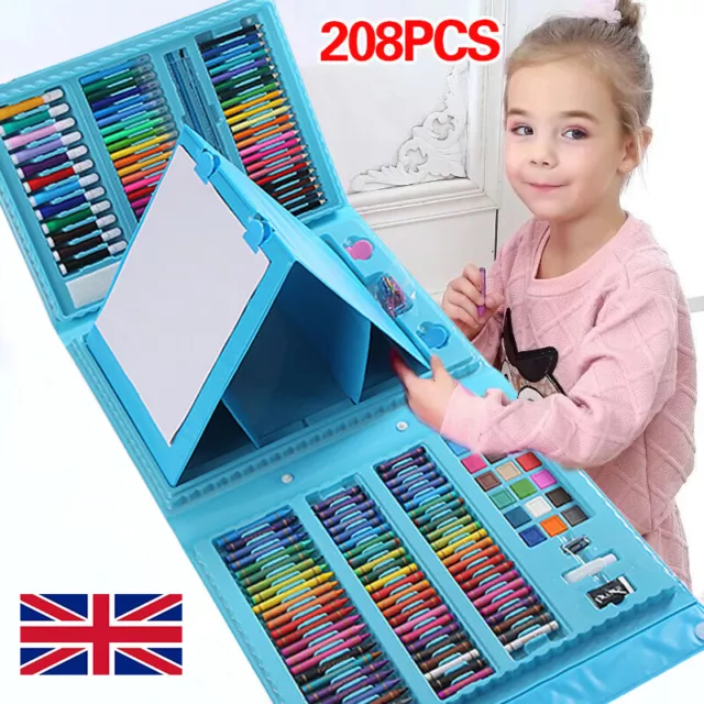 208 PCS Art Set Kids Children Colouring Drawing Painting Arts & Crafts Case UK