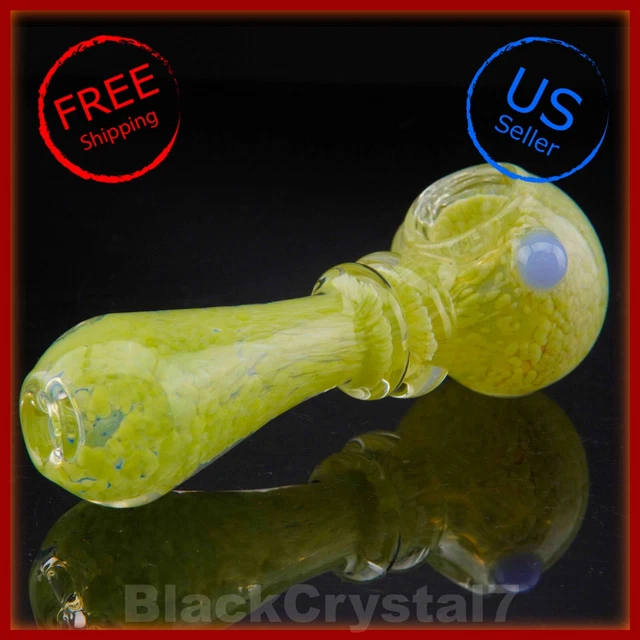 4.5" Handmade Thick Heavy Neon Green Nova Explosion Tobacco Smoking Bowl Pipes