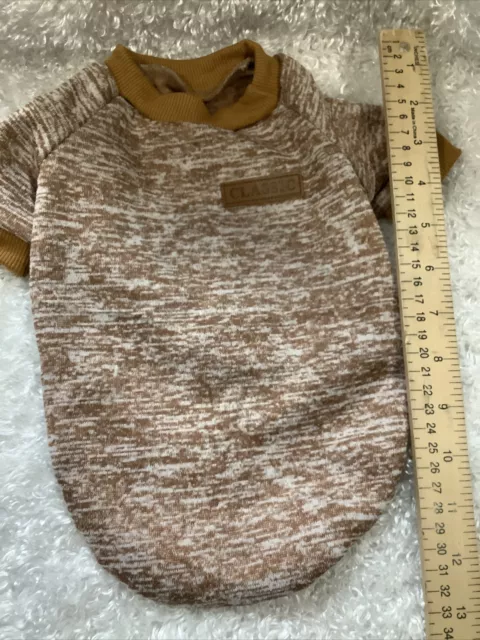 Dog Shirt/Tank Pet Clothing. Size M. Brown. Classic. Jersey w Fleece Lining