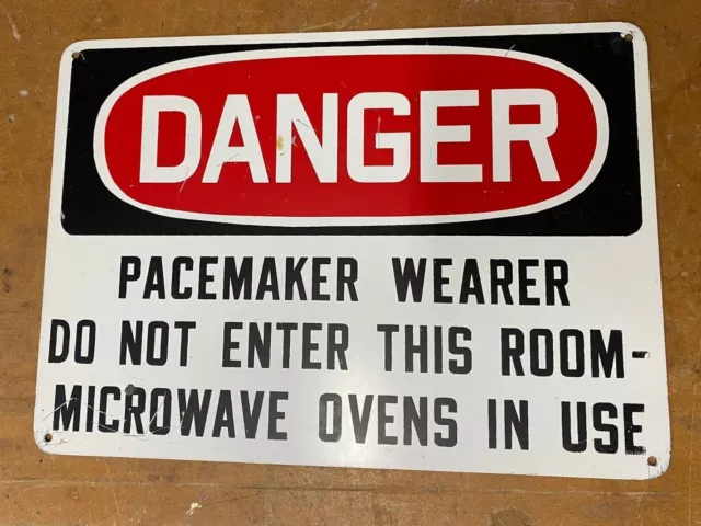Vintage Metal sign Danger Pacemaker Wearer Do Not Enter 