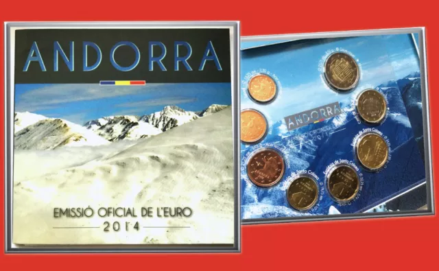 KMS Andorra 2014 von 1 Cent - 2 Euro in BU / Stempelglanz Erstausgabe Nr 4.117