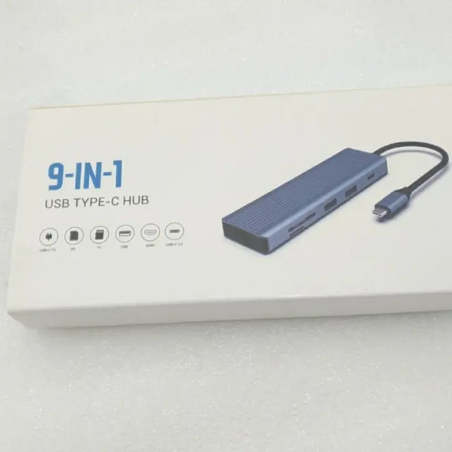 USB C Hub Dual Monitor 9 in 1 USB C Hub Adapter 4K HDMI 3 USB 3.0 USB 2.0 USB C