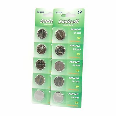 Eunicell 10 X Eunicell CR2025 3V Lithium Boutons Montre à Distance Batterie Cellule Long 