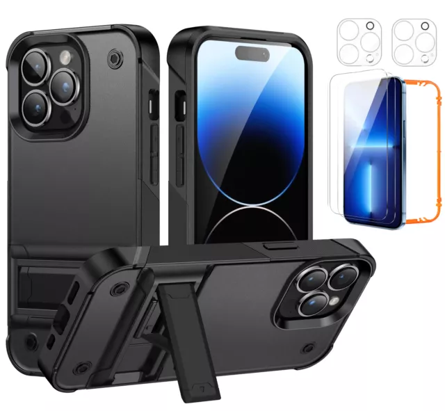 For iPhone 12 13 14 Pro Max Military Grade Rugged Case Cover + Screen Protector