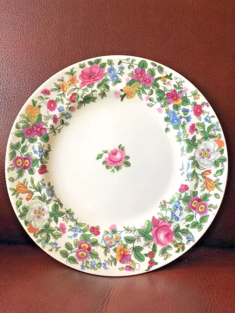 VTG Crown Staffordshire fine bone china "Thousand Flowers" 8 1/4" salad plate