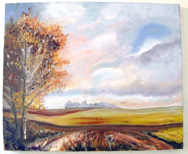 Tableau peinture à l'huile paysage non signé / not signed painting