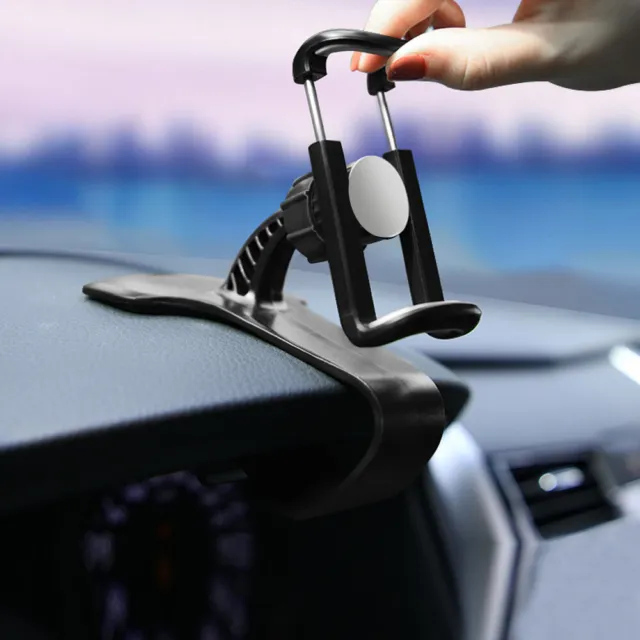 Black Car Dashboard Phone Clip Holder Mount Stand Cradle HUD Design Universal