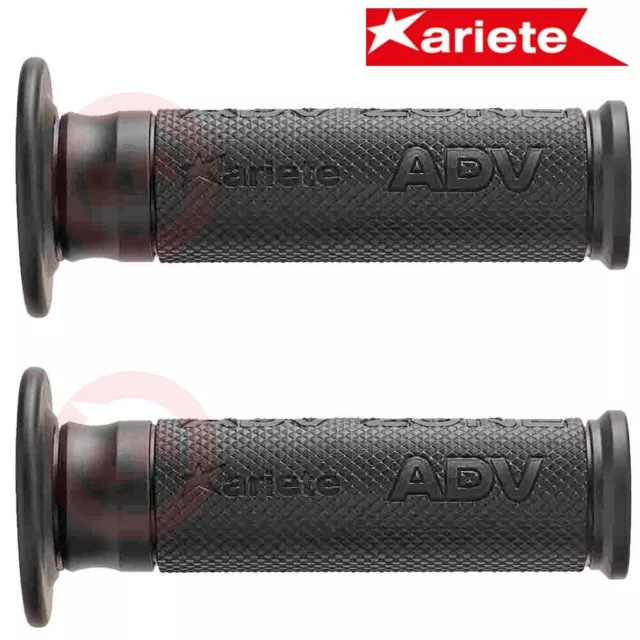 COPPIA MANOPOLE FORATE NERO ARIETE ADV ZONE GRIPS UNIVERSALE per MOTO/SCOOTER